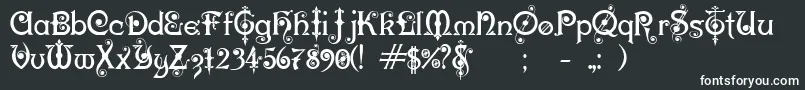 KarnacOne-fontti – valkoiset fontit mustalla taustalla