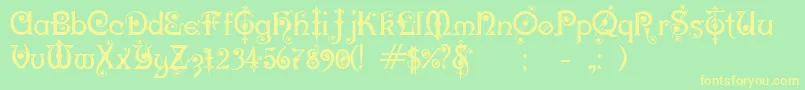 KarnacOne Font – Yellow Fonts on Green Background