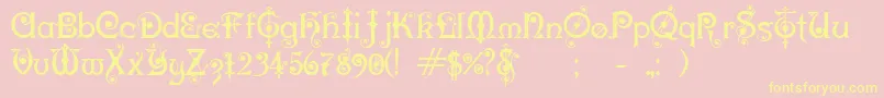 KarnacOne Font – Yellow Fonts on Pink Background