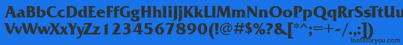 Frq85C Font – Black Fonts on Blue Background