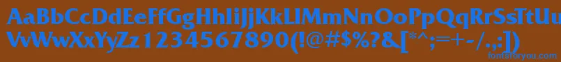 フォントFrq85C – 茶色の背景に青い文字