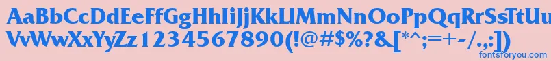 fuente Frq85C – Fuentes Azules Sobre Fondo Rosa