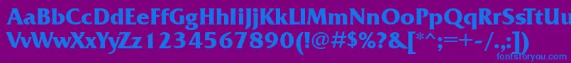 フォントFrq85C – 紫色の背景に青い文字