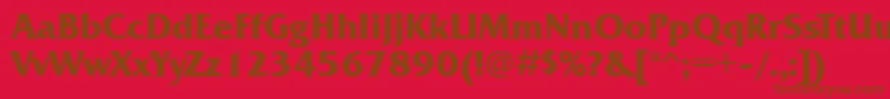 フォントFrq85C – 赤い背景に茶色の文字