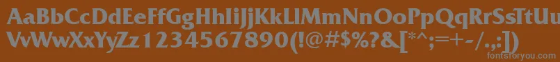 フォントFrq85C – 茶色の背景に灰色の文字