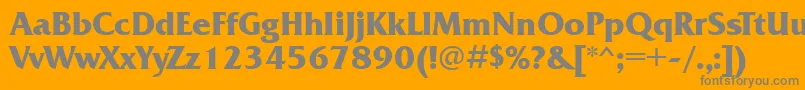 フォントFrq85C – オレンジの背景に灰色の文字