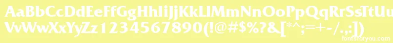 フォントFrq85C – 黄色い背景に白い文字