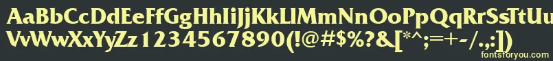 フォントFrq85C – 黒い背景に黄色の文字