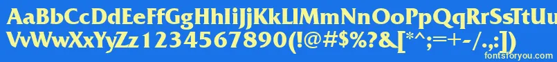 フォントFrq85C – 黄色の文字、青い背景