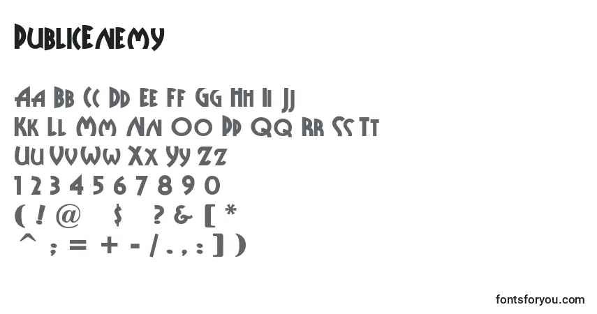 Шрифт PublicEnemy – алфавит, цифры, специальные символы