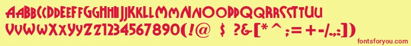 PublicEnemy Font – Red Fonts on Yellow Background