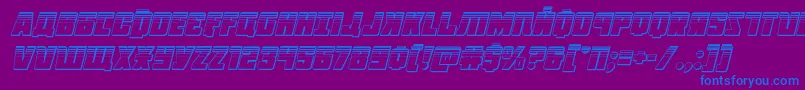 フォントOctoberguardplatital – 紫色の背景に青い文字