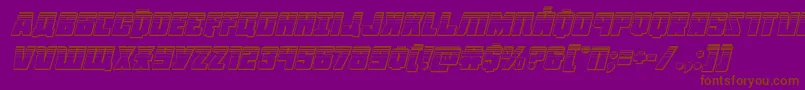 フォントOctoberguardplatital – 紫色の背景に茶色のフォント