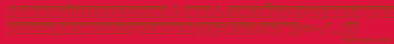 フォントOctoberguardplatital – 赤い背景に茶色の文字