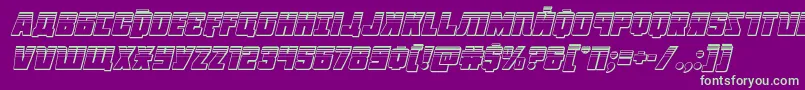 フォントOctoberguardplatital – 紫の背景に緑のフォント