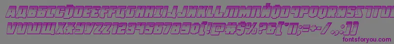 フォントOctoberguardplatital – 紫色のフォント、灰色の背景