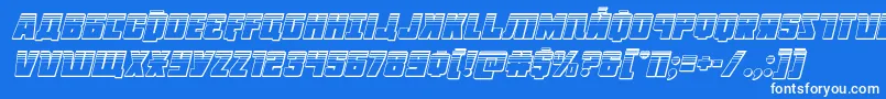 Octoberguardplatital Font – White Fonts on Blue Background