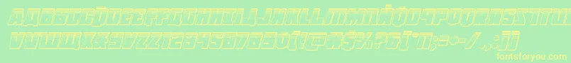 Octoberguardplatital-fontti – keltaiset fontit vihreällä taustalla
