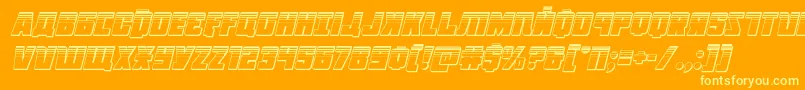 フォントOctoberguardplatital – オレンジの背景に黄色の文字