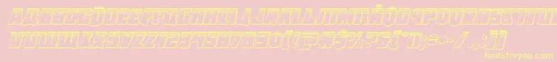 Octoberguardplatital-fontti – keltaiset fontit vaaleanpunaisella taustalla
