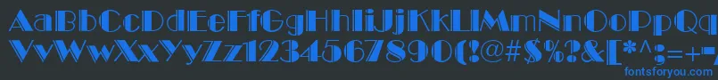 フォントBroadwayEngravedLt – 黒い背景に青い文字