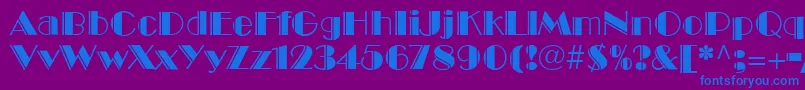 BroadwayEngravedLt Font – Blue Fonts on Purple Background