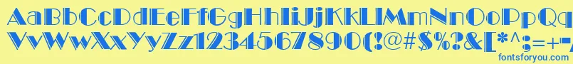 BroadwayEngravedLt Font – Blue Fonts on Yellow Background