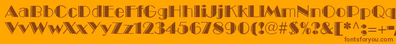 BroadwayEngravedLt Font – Brown Fonts on Orange Background