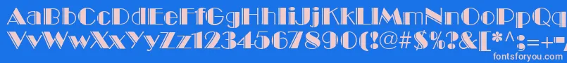 BroadwayEngravedLt Font – Pink Fonts on Blue Background