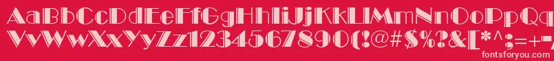 BroadwayEngravedLt Font – Pink Fonts on Red Background