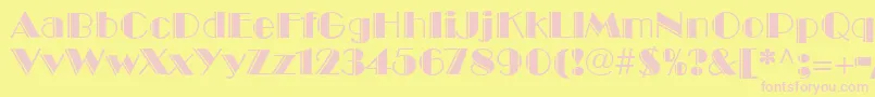 BroadwayEngravedLt Font – Pink Fonts on Yellow Background