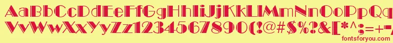 BroadwayEngravedLt Font – Red Fonts on Yellow Background