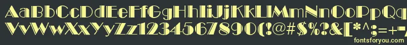 BroadwayEngravedLt-fontti – keltaiset fontit mustalla taustalla