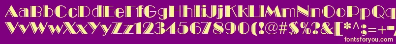 BroadwayEngravedLt Font – Yellow Fonts on Purple Background