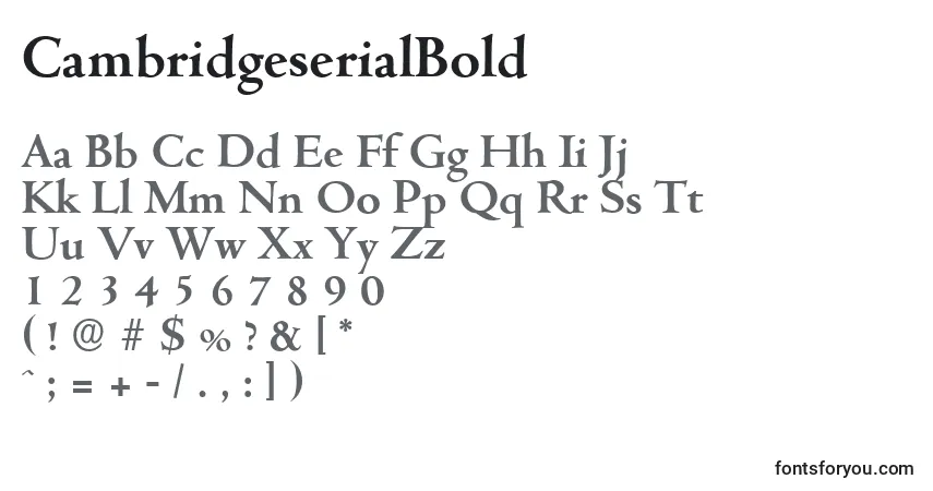 Schriftart CambridgeserialBold – Alphabet, Zahlen, spezielle Symbole