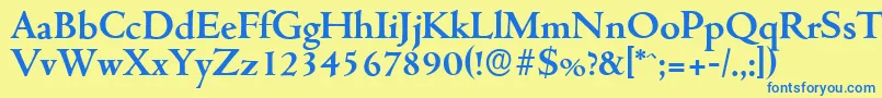 CambridgeserialBold Font – Blue Fonts on Yellow Background
