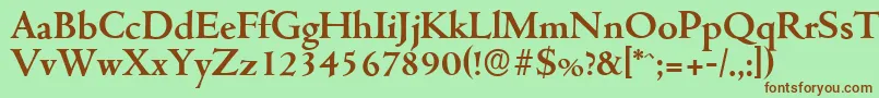 Шрифт CambridgeserialBold – коричневые шрифты на зелёном фоне