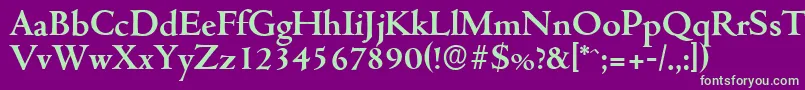 CambridgeserialBold Font – Green Fonts on Purple Background