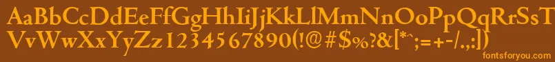CambridgeserialBold Font – Orange Fonts on Brown Background