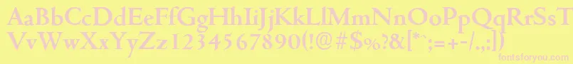 フォントCambridgeserialBold – ピンクのフォント、黄色の背景