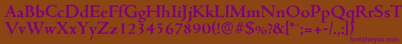 CambridgeserialBold Font – Purple Fonts on Brown Background