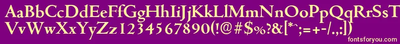 CambridgeserialBold Font – Yellow Fonts on Purple Background