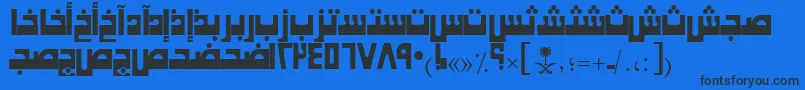 Czcionka AymKhaybarSUNormal. – czarne czcionki na niebieskim tle