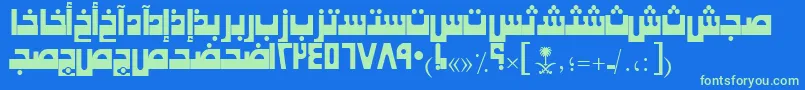 AymKhaybarSUNormal. Font – Green Fonts on Blue Background