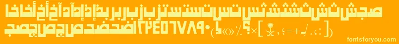 Шрифт AymKhaybarSUNormal. – жёлтые шрифты на оранжевом фоне