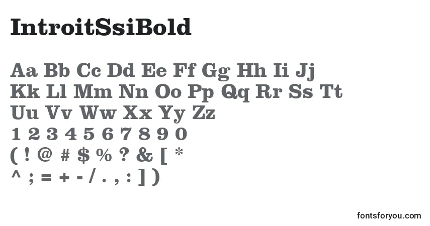 Шрифт IntroitSsiBold – алфавит, цифры, специальные символы