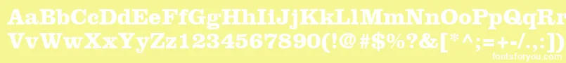 Fonte IntroitSsiBold – fontes brancas em um fundo amarelo