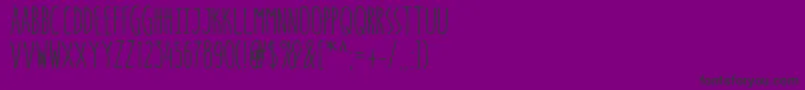 フォントHellogoodbye – 紫の背景に黒い文字