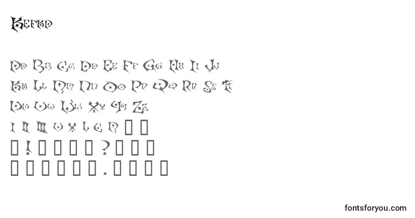 A fonte Kefka – alfabeto, números, caracteres especiais
