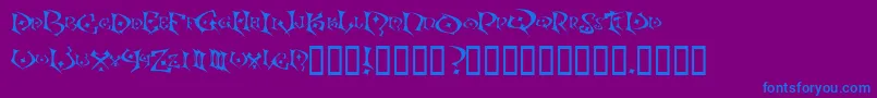 Kefka-Schriftart – Blaue Schriften auf violettem Hintergrund